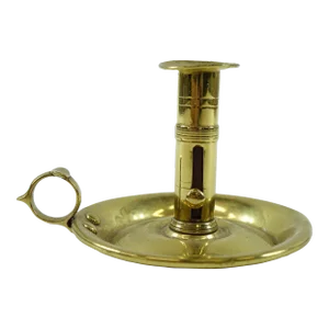 1980s Footed Brass Candle Holder