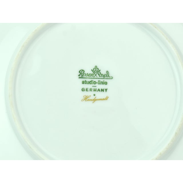 Vintage Rosenthal Studio Linie Hand Painted Goldfeuer Golden Purple Marble Design Small Vase and Plate Germany - 2 Pieces For Sale - Image 9 of 9