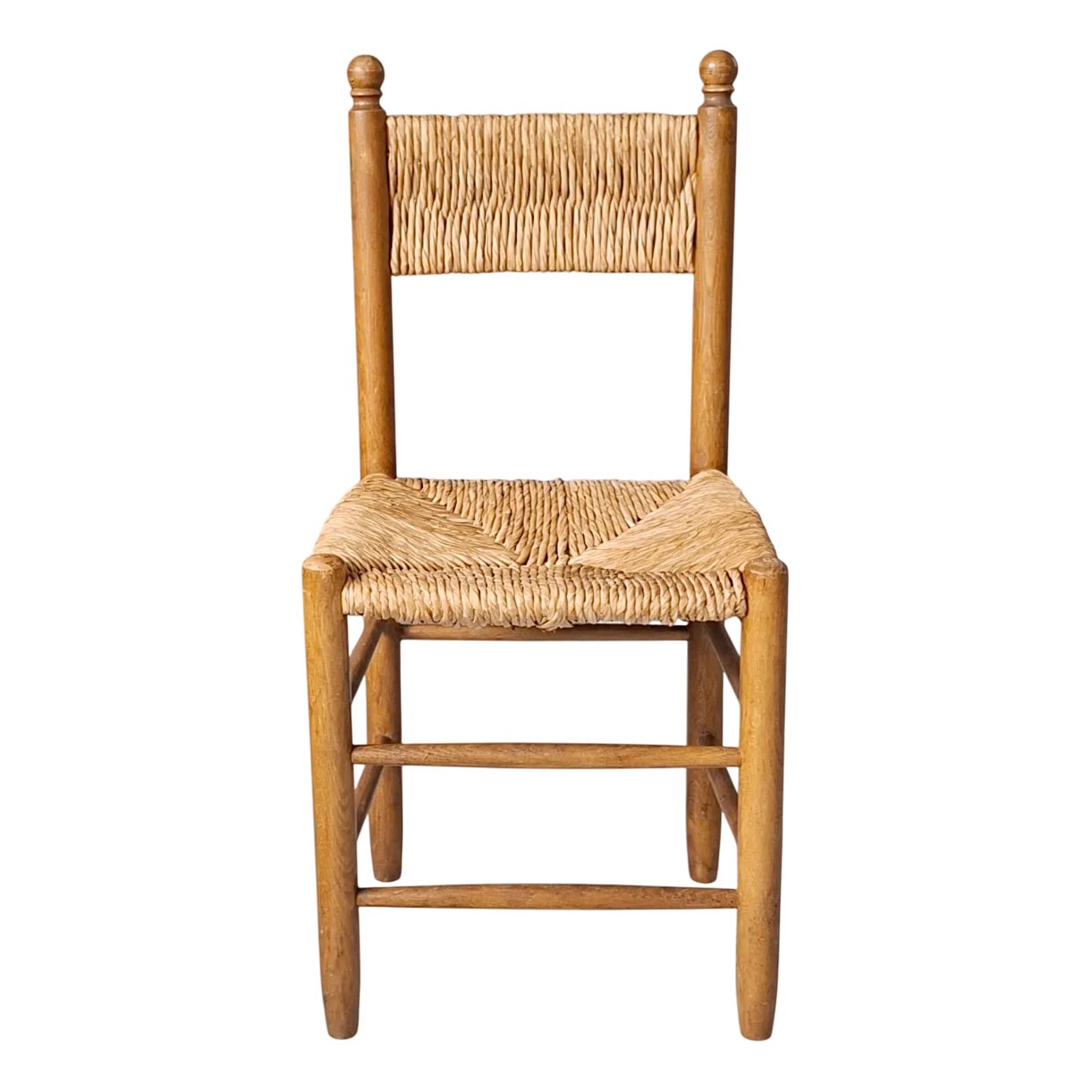 Wooden Chair with Rush Seat and Backrest, 1960s | Chairish