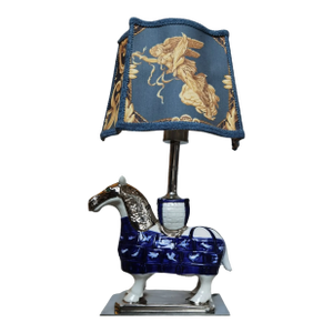 Vintage Equestrian Porcelain Horse Lamp