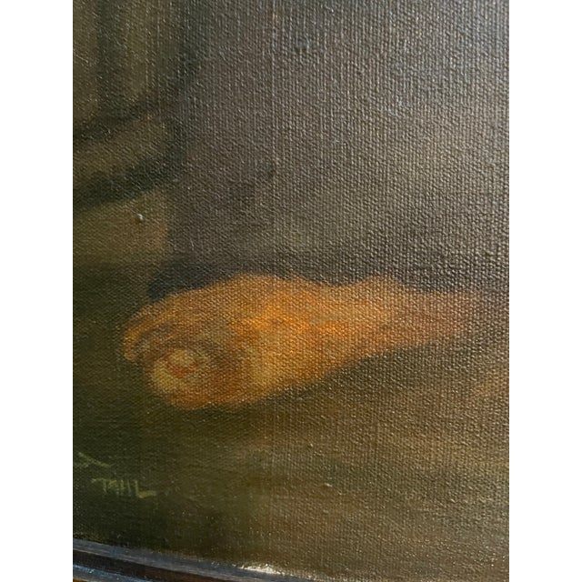Mid 20th Century Mid 20th Century Continental School Portrait Oil Painting, Framed For Sale - Image 5 of 9