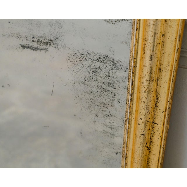 Antique Late 19th Century Louis Philippe Mercury Mirror in Gold Gilding For Sale - Image 6 of 8
