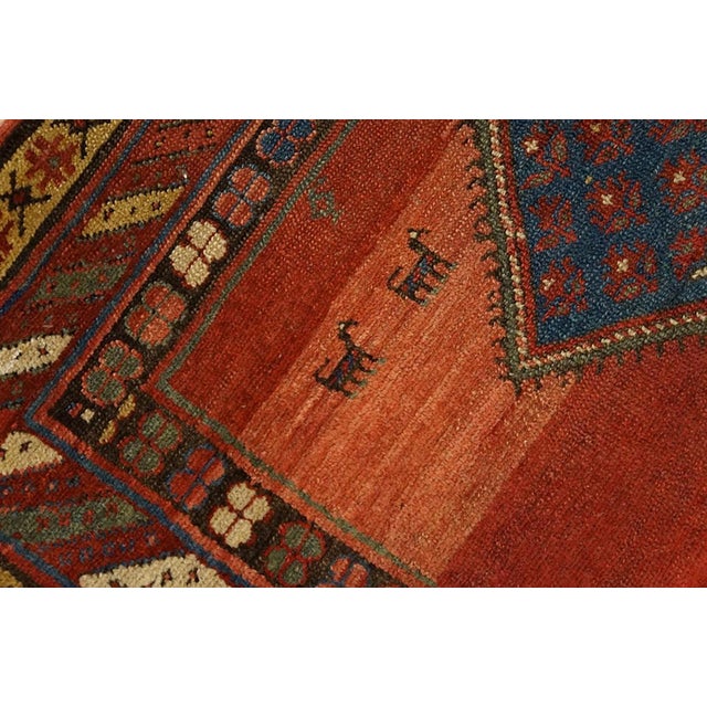 Late 19th Century 1890s Red Rust Medallion Antique n.w. Persian Rug 3'9" X 8'10" Handknotted Wool Carpet For Sale - Image 5 of 8