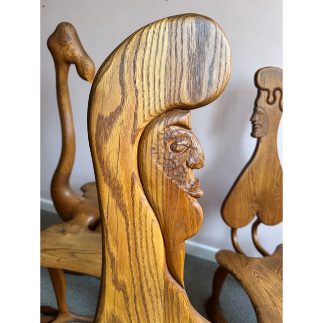 Pair of 1980 Andrew Willner Figure Chairs/Signed and Dated For Sale - Image 4 of 12