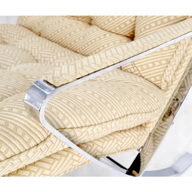 Pair of Mid-Century Modern Polished Stainless Steel Bauhaus Arm Lounge Chairs For Sale - Image 9 of 13