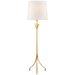 AERIN for Visual Comfort Signature Fliana Floor Lamp in Gild with Linen Shade For Sale