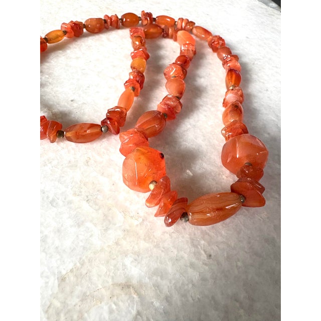 Contemporary Vintage Carnelian Beaded Necklace For Sale - Image 3 of 4