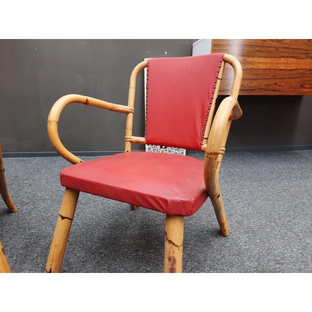 Mid-Century Bamboo Seating Set, 1950s, Set of 3 For Sale - Image 10 of 16