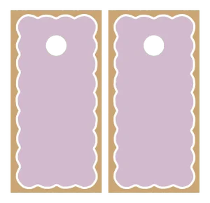 Chairish x The Muddy Dog Scalloped Cornhole Board, Lilac/Marigold - 2 Boards + 8 Toss Bags