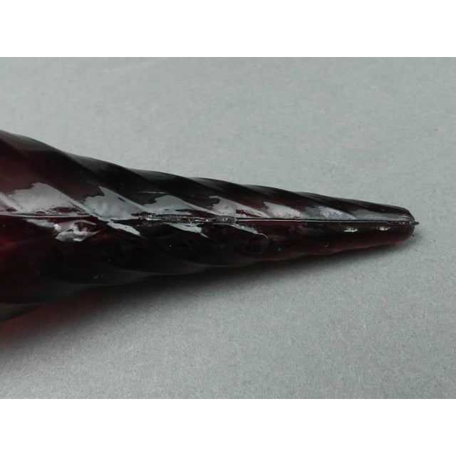 Mid 20th Century Guildcraft Italy Amethyst Empoli Glass Decanter Genie Bottle For Sale - Image 9 of 9