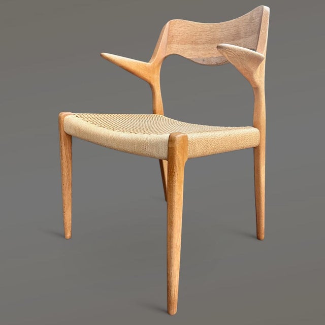No. 55 Armchair in Oak and Paper Cord by Niels Otto Møller for J.L. Møllers, 1950s For Sale - Image 15 of 16