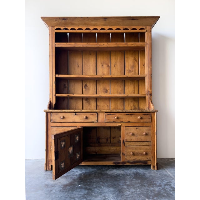 Farmhouse Antique Irish Pine Dresser | Hutch With Shelves For Sale - Image 3 of 17