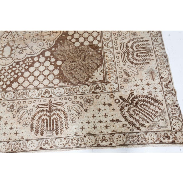 Beige Authentic 19th Century Beige Persian Tabriz Rug For Sale - Image 8 of 9