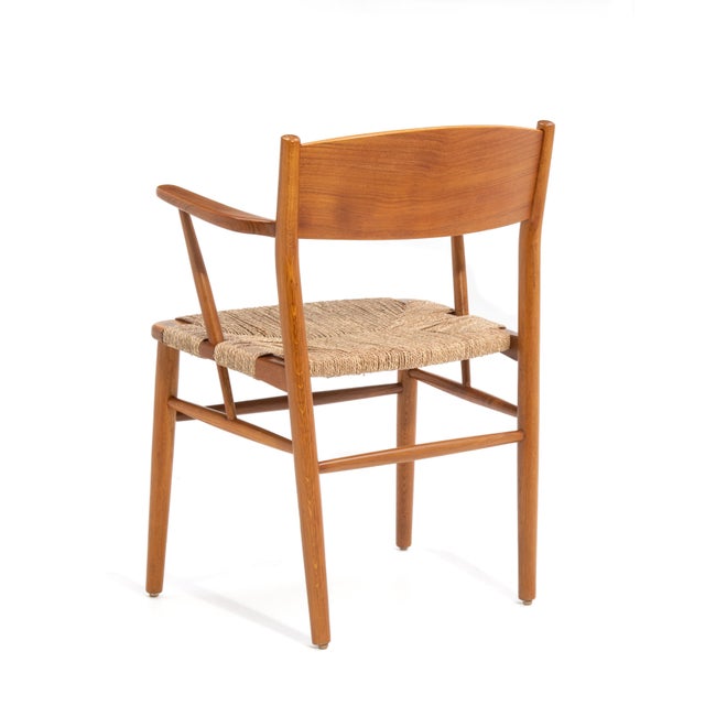1960s Børge Mogensen Danish Dining Arm Chair Restored Mid Century Søborg Møbler For Sale - Image 5 of 12