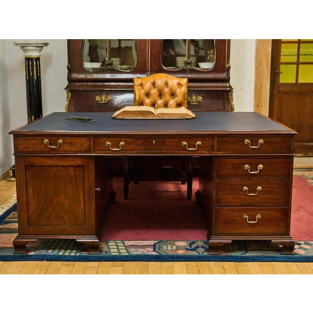 Large English Double-Sided Writing Desk For Sale - Image 3 of 16