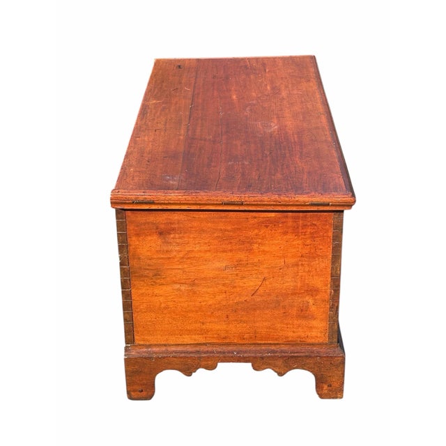 Antique Queen Anne Pennsylvania Walnut Dovetailed Blanket Chest With Iron Hinges For Sale - Image 10 of 12