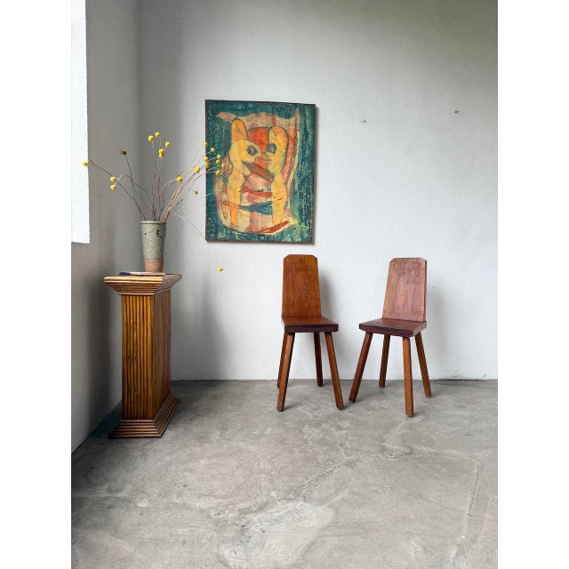 1950s Brutalist Oak Chairs, 1950s, Set of 2 For Sale - Image 5 of 18