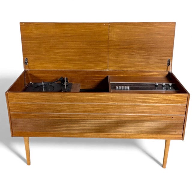 Vintage Bush Radiogram | 1960s Mid-Century Modern Radiogram Record Player with Teak Cabinet from Bush, 1960s For Sale - Image 10 of 10