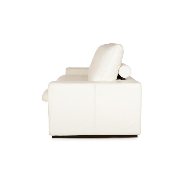 Leather Three-Seater Cream White Sofa from Nieri For Sale - Image 9 of 10