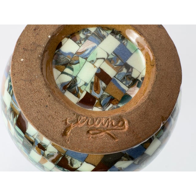 Jean Gerbino Mosaic Ceramic Vase, Vallauris, France, Mid-20th Century For Sale - Image 11 of 12