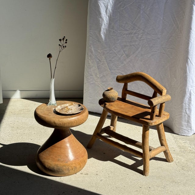 Pawn Natural Stool in Mango Wood, 1980s For Sale - Image 10 of 11