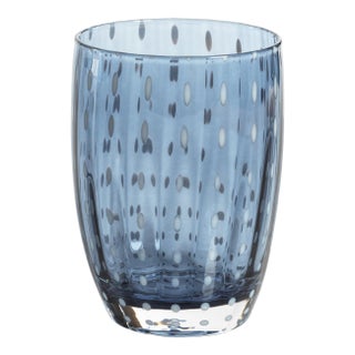 Portofino Navy Blue & White Dot Tumbler- Set of 4 For Sale