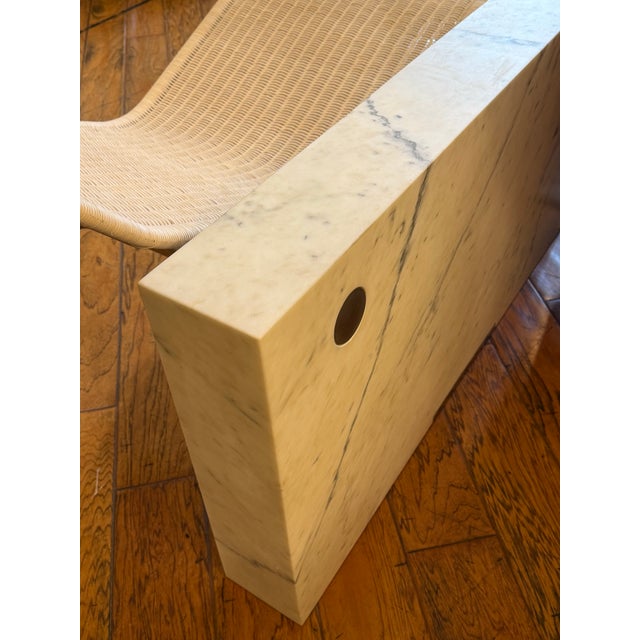 Wood Kreoo by Decormarmi Vis-A-Vis Marble + Rattan Floating Chaise For Sale - Image 7 of 12