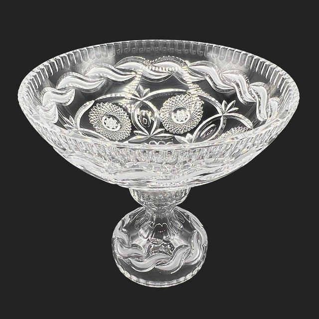Mid-Century Modern Vintage Crystal Centrepiece Pedestal Bowl on Baluster Stem, 1960s For Sale - Image 3 of 18
