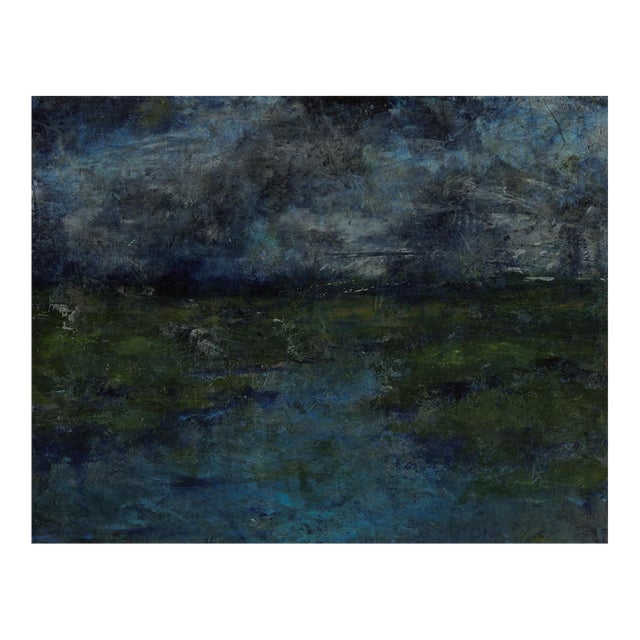 Early 21st Century Plein Air Impressionist Moody Wetlands Landscape Painting For Sale