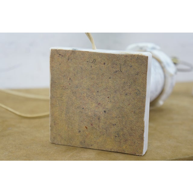 2 Mid 20th Century Gray & White Alabaster Marble Trophy Urn Table Lamps Pair 18" For Sale - Image 12 of 15