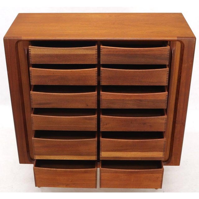 Danish Mid-Century Modern Tambour Doors Teak Double Chest ...