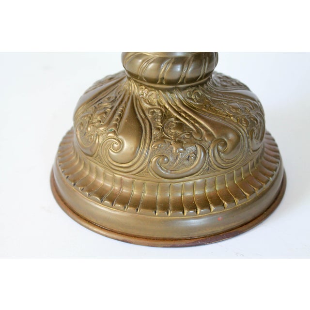 Vintage Brass Urn Vase With Dragon Handles For Sale - Image 11 of 12