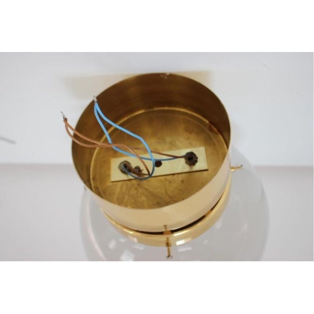 Large Czech Smoky Glass and Brass Ceiling Lights from Kamenický Šenov, 1970s, Set of 3 For Sale - Image 8 of 12