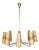 Chandelier in Brass with Fiber Glass Shades by Rupert Nikoll, Austria, 1962 For Sale