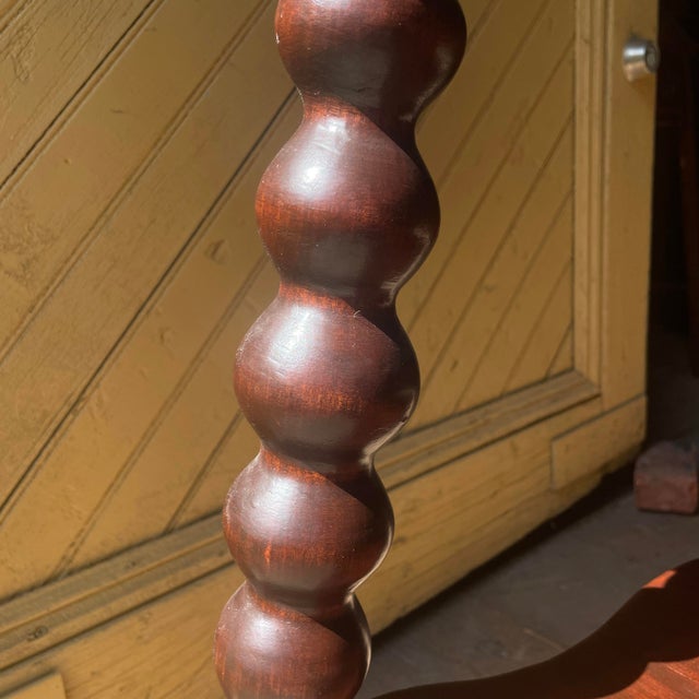 Vintage Mahogany Side Table With Massive Metal and Glass Ball-and-Claw Feet For Sale In New York - Image 6 of 7