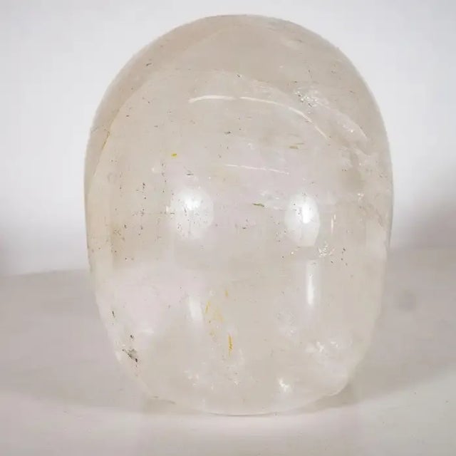 Rock crystal skull sculpture.