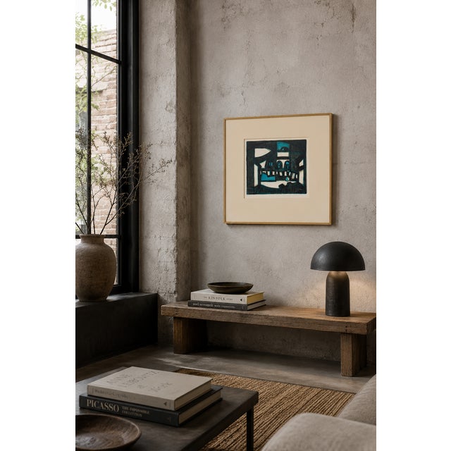 Glass Max Gregor Carlsson, Edition 45/250 Modernist Architectural Composition, 1960s, Lithograph For Sale - Image 7 of 12