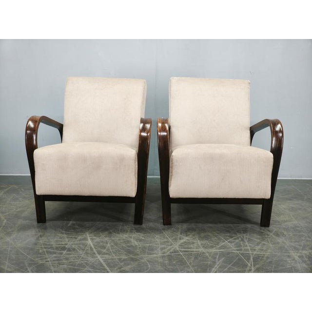 Vintage Lounge Chairs by Kropáček & Kozelka for Interior Prague, 1940s, Set of 2 For Sale - Image 14 of 15