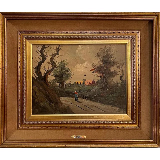 S. Favelli, Rural Landscape, 1900s, Oil on Panel, Framed For Sale