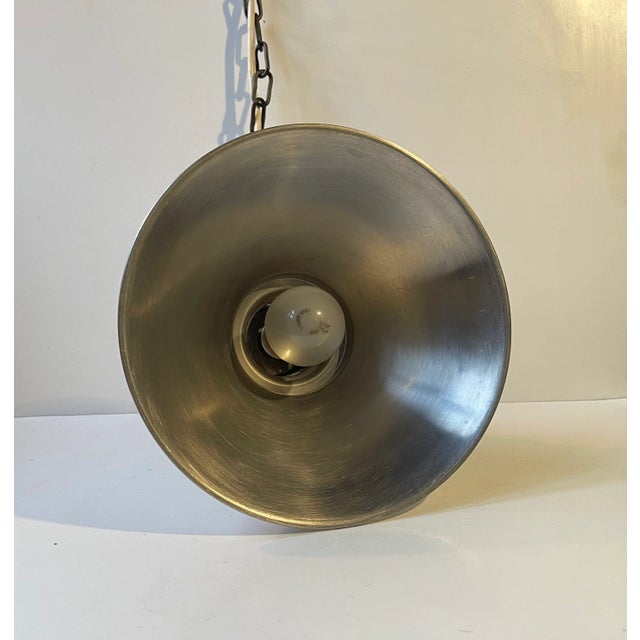 Danish Industrial Aluminium Hanging Lamp by Nordisk Solar, 1940s For Sale - Image 4 of 9