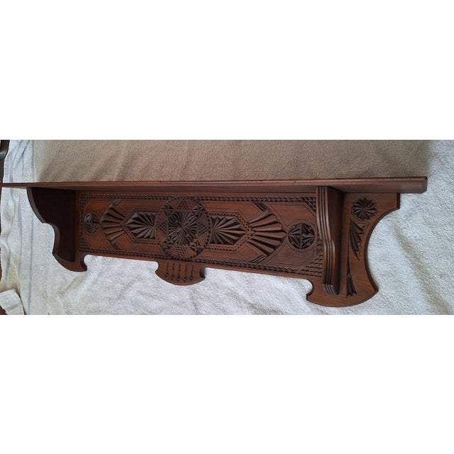 Wood Antique Wall Console in Hand-Carved Linden Wood, 1900s For Sale - Image 7 of 7