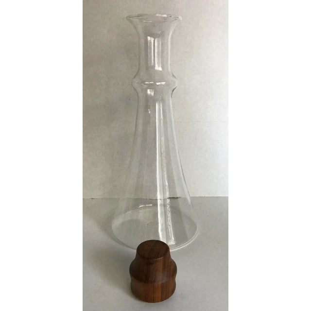 Vintage Denmark Teak and Glass Decanter For Sale - Image 4 of 5