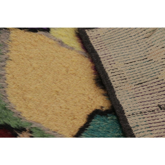 Yellow Vintage Swedish Rya Rug in Polychromatic Abstract Mosaic Geometry - Rug & Kilim For Sale - Image 8 of 10