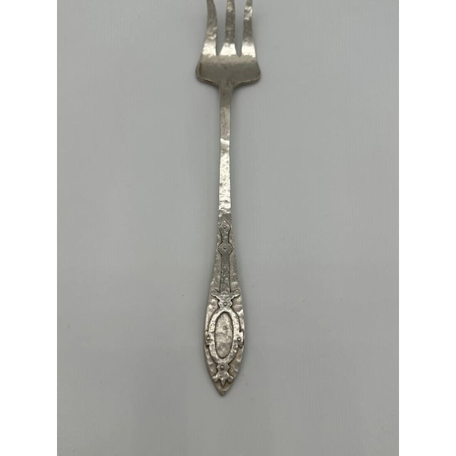 Silver Vintage Arts and Crafts Fish Serving Fork For Sale - Image 8 of 9