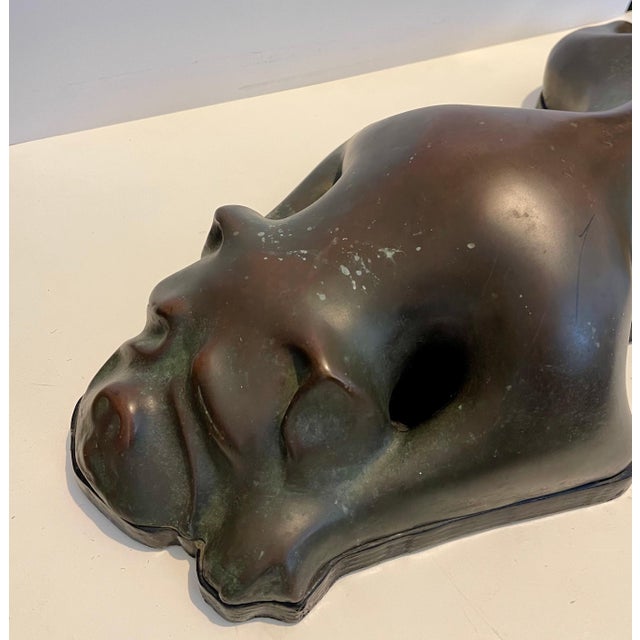 Modern Colin Webster Watson, Large Bronze Modernist Biomorphic Sculpture Sleeping Dog Colin Webster Watson, 1973 For Sale - Image 3 of 18