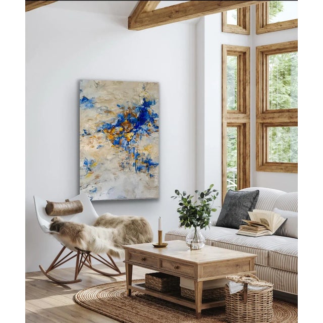 Original textured oil on canvas. The artwork was inspired by the winter, snow and colors reflection. The artwork has...