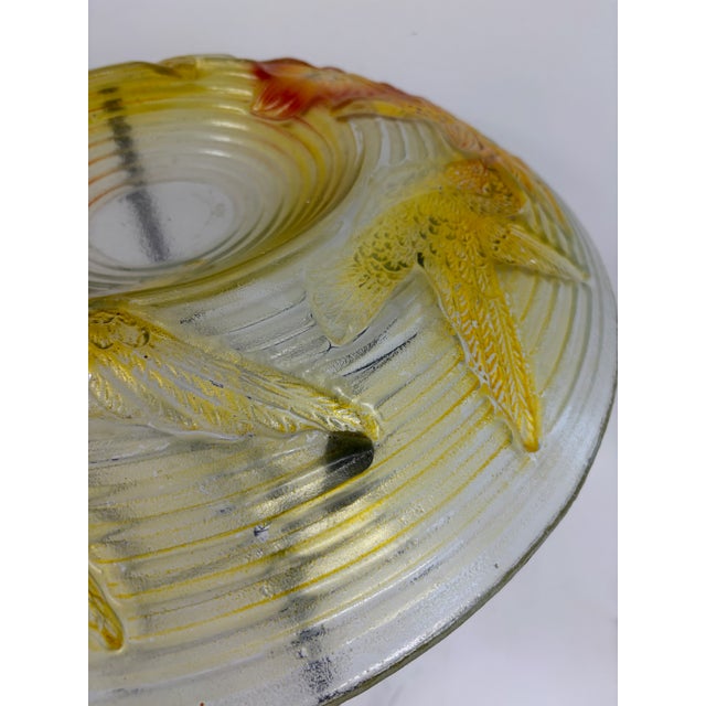 Glass Hummingbird Birdbath With Metal Stand For Sale - Image 9 of 12