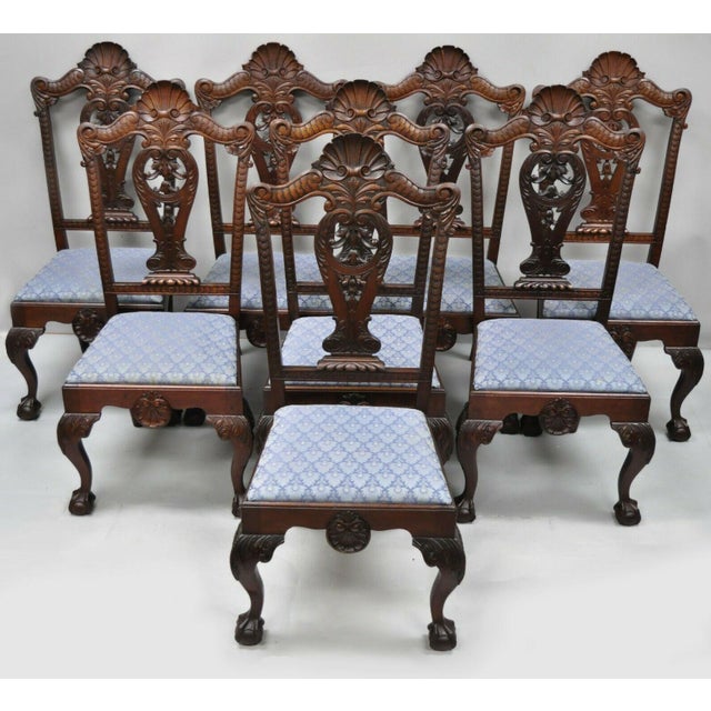 Late 19th Century Antique Mahogany Shell Carved Ball and Claw