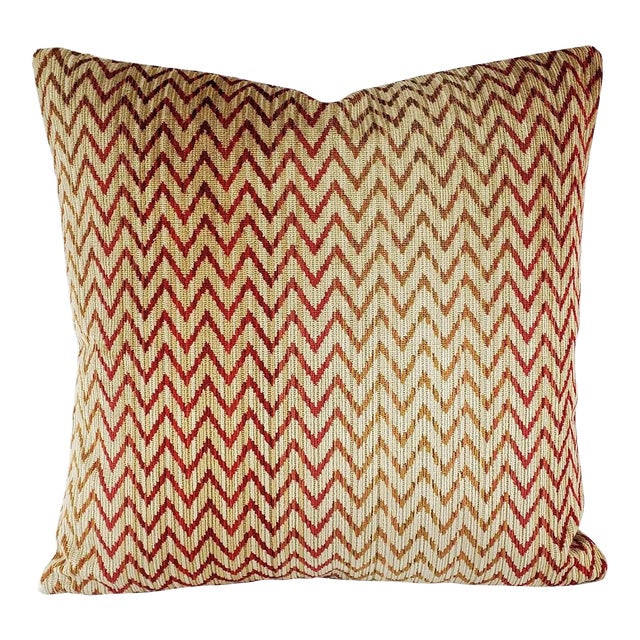 Colefax and Fowler Jerome in Red Euro Pillow Cover For Sale