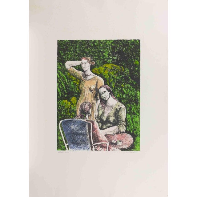 Lithograph hand signed in pencil. Hand colored. Artist Proof. This piece is attributed to the mentioned designer/maker. It...